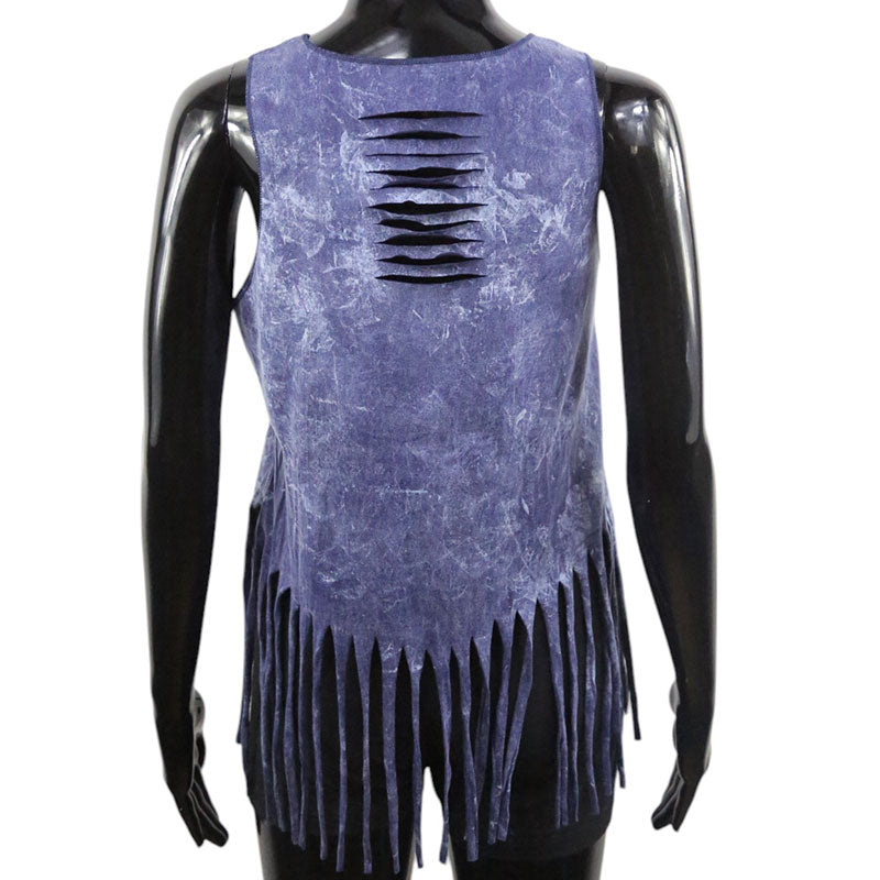Boho Top mit Wolf & Mondsymbol – Indigo