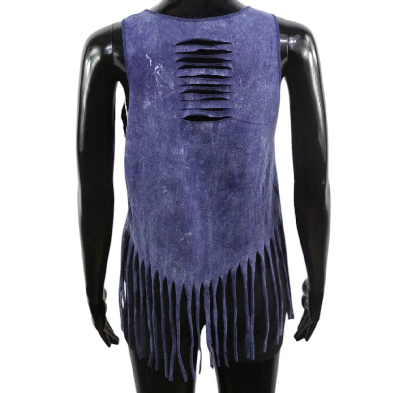 Fransen-Top Indigo – Tribal-Pferd in Silber