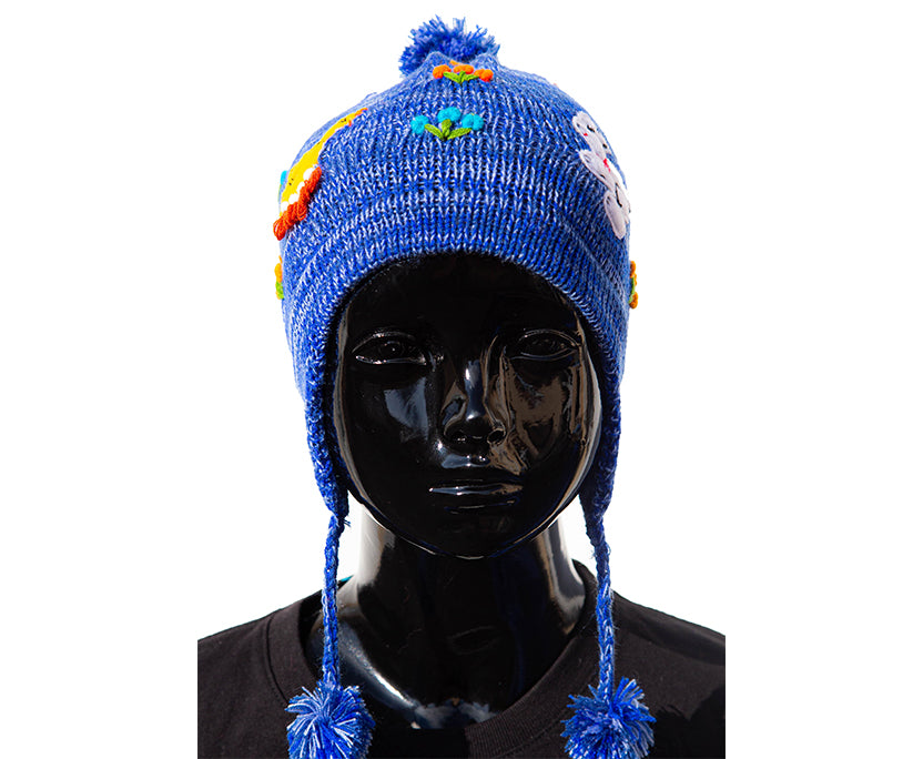 Kinder Mütze (Chullo) blau