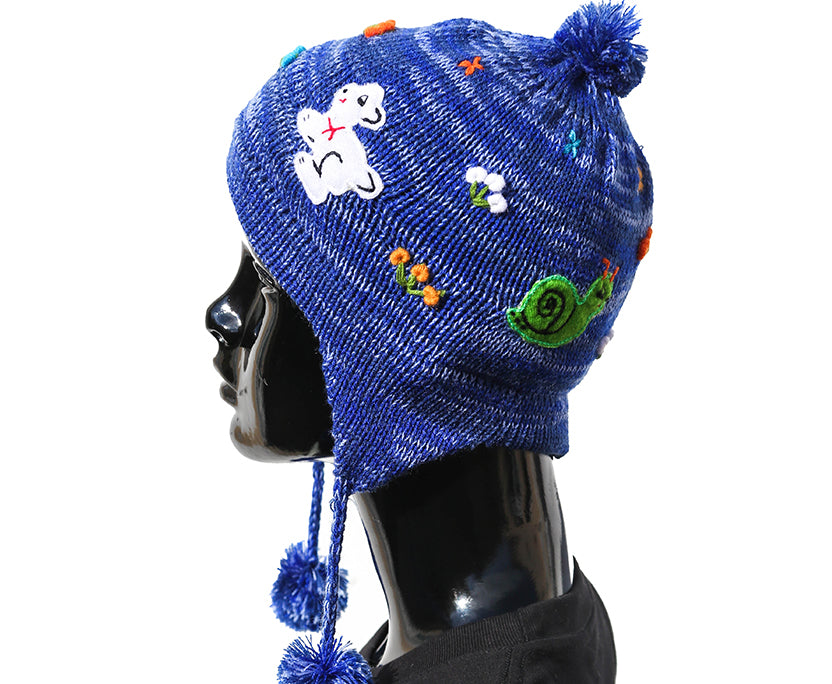 Kinder Mütze (Chullo) blau