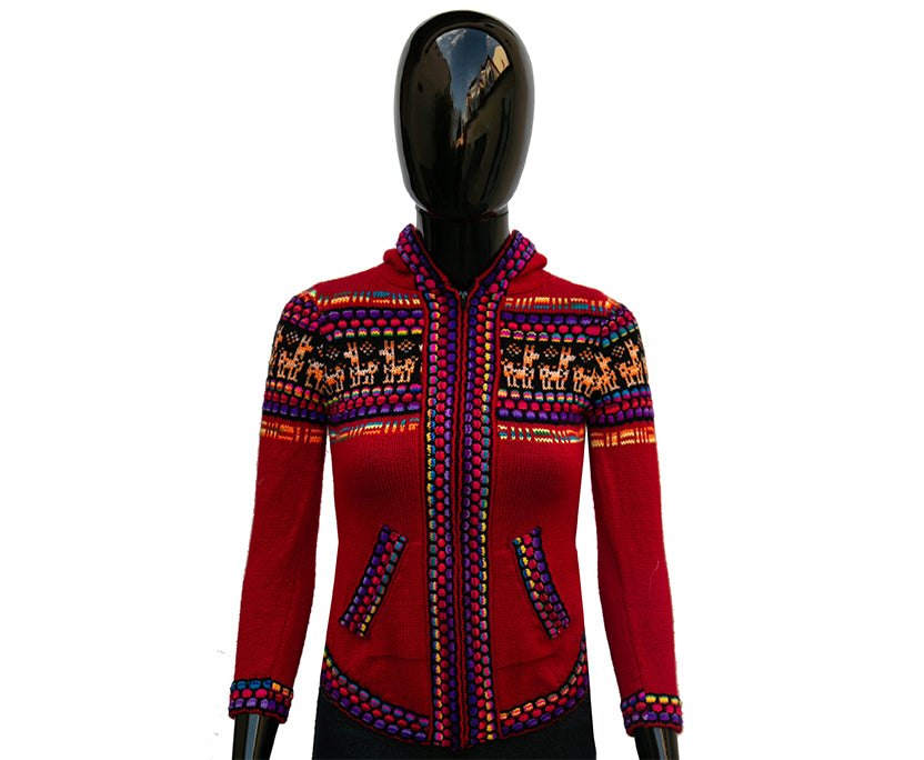 Frauen handmade Weste Rot