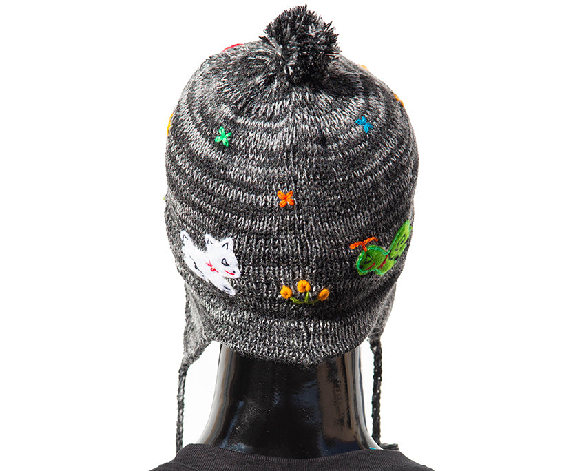 Kinder Mütze (Chullo) grau